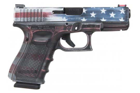 Glock G19 Gen 4 9mm Luger Battleworn US Flag Cerakote Frame