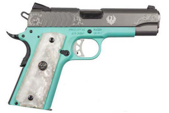 Ruger SR1911 Commander-Style 9mm Luger Robin Egg Blue Cerakote Frame